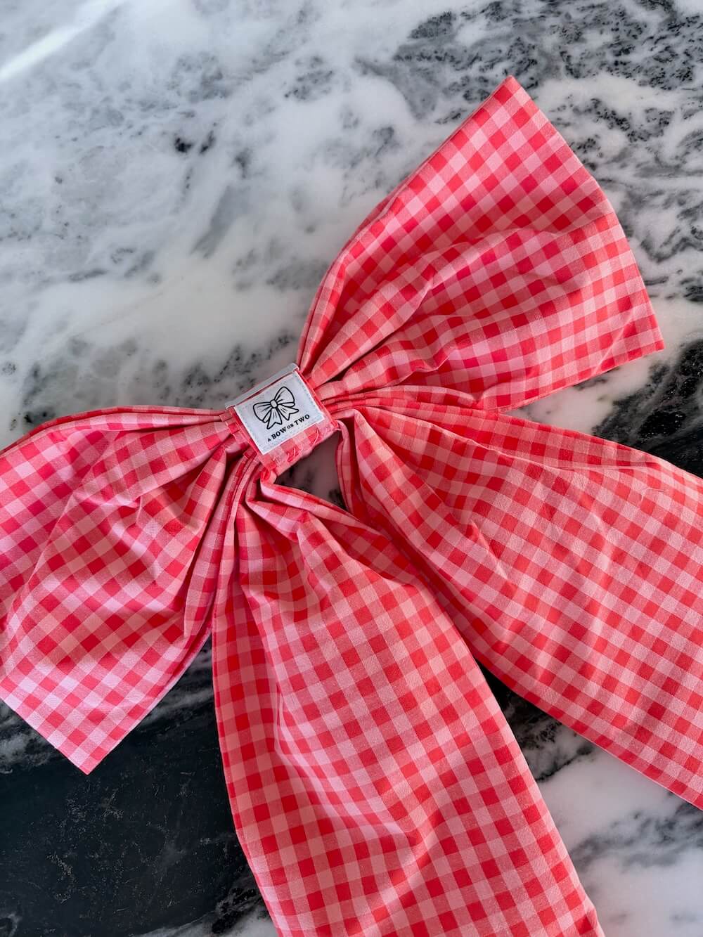 Pink and Red Gingham Bow (Heavy Cotton)