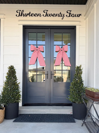 Pink Plaid Bow (Heavy Cotton)