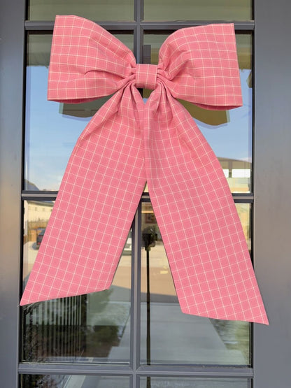 Pink Plaid Bow (Heavy Cotton)