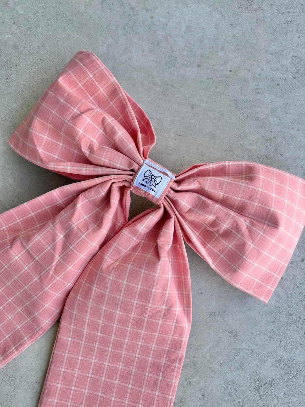 Pink Plaid Bow (Heavy Cotton)