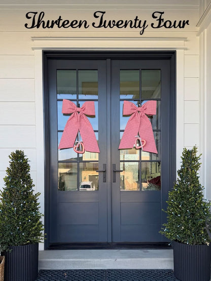 Pink Plaid Bow (Heavy Cotton)