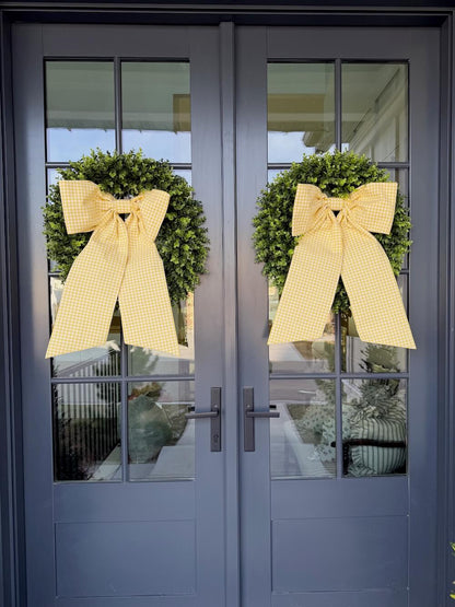 Yellow Gingham Bow (Heavy Cotton)