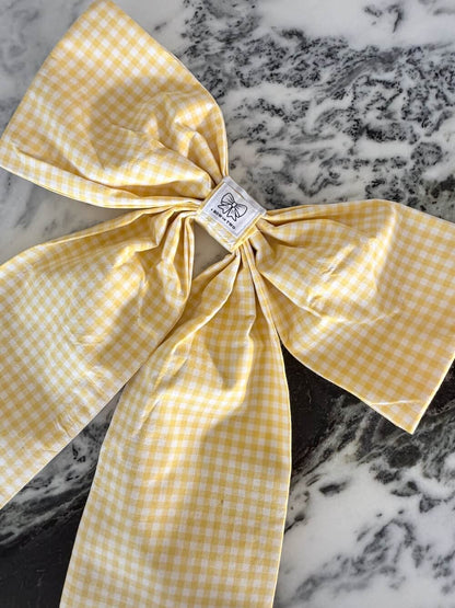 Yellow Gingham Bow (Heavy Cotton)